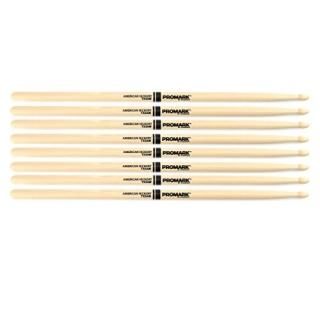 Promark Hickory 5A Wood Tip Drumsticks Four Pairs