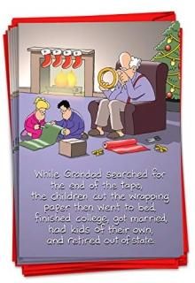 NobleWorks - 12 Funny Cartoon Christmas Cards with Envelopes - Funny Boxed Comic