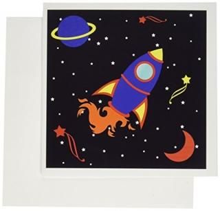 Janna Salak Designs Outer Space??塼ȥ֥롼Boy Cute Rocket Ship in Space??꡼ƥ󥰥