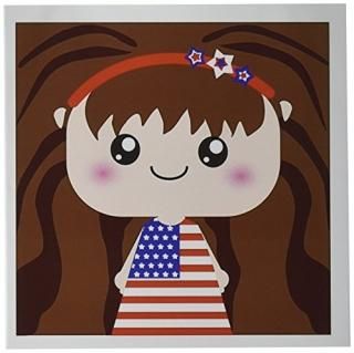 InspirationzStore squeables??񥭥塼ȥ磻Cartoon Girl Wearing American Flagɥ쥹for 