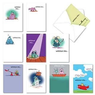 d.t. Walsh 's Missing You Miss You Funny Greeting Card Box of 10 Designs SKUA266