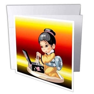 Edmond Hogge Jr Cartoons??Little Asian girl with Pearls??꡼ƥ󥰥 Set of 12 Gr