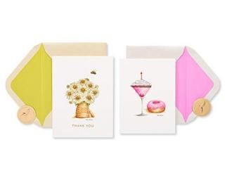 Papyrus Thank You Cards with Envelopes Daisies and Drinks 2-Count 6766800