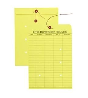 Quality Park 63576 Colored Paper String & Button Interoffice Envelope 10 x 13 Ye