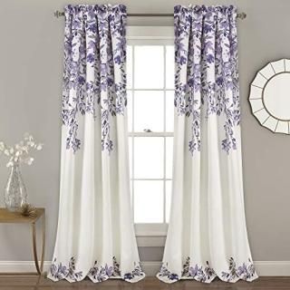 Tanisha Room Darkening Window Curtain Panels Purple/Gray 52X84+2 Set