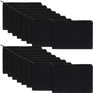 16 Pack Multi-Purpose Cosmetics Bag with Zipper Cotton Canvas Makeup Pouches Tra