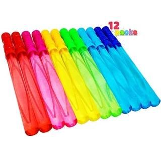 Joyin Toy 12 Pack 14ǡ Big Bubble Wand Assortment 1 Dozen with Bubble Refill Sol