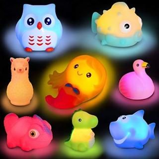 yoliyogo Animal Toy Bath?Floating Toy with Auto?Flashing Early Learning Toy Pack