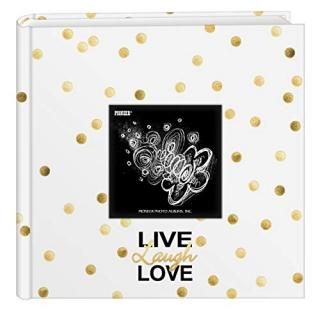Pioneer Photo Albums Golden Dots Live Laugh Love 200 4x6 եȥХ ݥå 