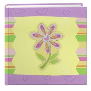 Pioneer Photo Albums 200-Pocket 3-D Striped Flower Applique Cover Photo Album 4 