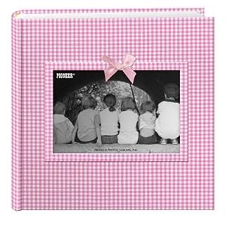 Pioneer Photo Albums 200-Pocket Gingham Fabric Frame Cover Photo Album for 4 by 