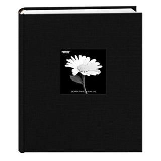 DEEP BLACK - Pioneer 200 Pocket Fabric Frame Cover 13cm by 18cm Photo Album Deep