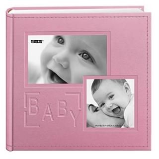 Pioneer Photo Albums 200-Pocket Embossed Baby Leatherette Frame Cover Album for 
