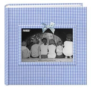Pioneer Photo Albums 200-Pocket Gingham Fabric Frame Cover Photo Album for 4 by 