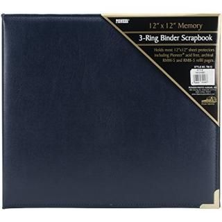 Pioneer Photo 12-by-12-Inch Sewn Oxford Cover Scrapbook Album Navy Blue by Pione