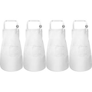 Yaomiao 4 Pieces Kids Apron with Pocket Children Adjustable Chef Apron for Cooki
