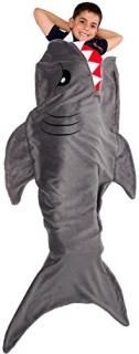 One Size Grey - Shark Tail Blanket - Plush Animal Sleeping Bag Blanket for Kids 