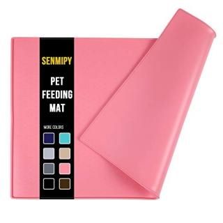 Senmipy Silicone Dog Food Mat - Waterproof Dog Bowl Mats for Food and Water Bowl