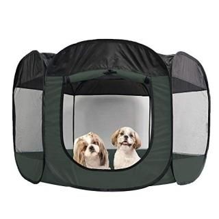 Furhaven Pet Playpen - Indoor-Outdoor Mesh Open-Air Playpen and Exercise Pen Ten