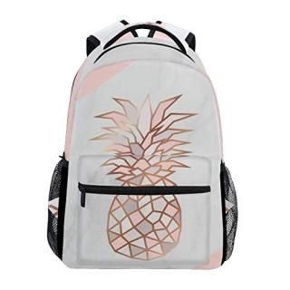 ALAZA Rose Gold Pineapple On Pink And White Marble Stylish Large Backpack Person