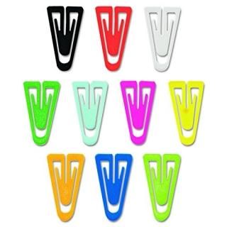Paper Clips Plastic Large 1-3/8 Assorted Colors 200/Box 