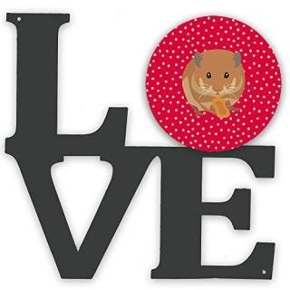 Caroline's Treasures Teddy Bear Hamster Metal Artwork Love Wall-Decor Multicolor