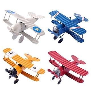 eZAKKA Aeroplane Decor Vintage Mini Metal Decorative Aeroplane Model Hanging Wro
