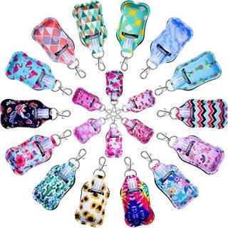 Hand Sanitizer Holders Shynek 40pcs Empty Travel Size Bottle and Keychain Holder