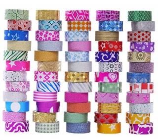 60 Rolls Glitter Washi Tape Set Washi Masking Decorative Tapes for DIY Decor Pla