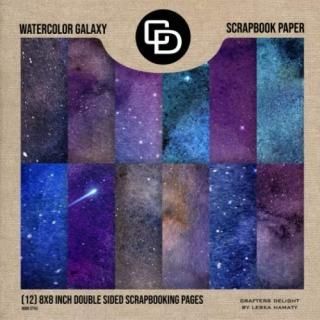 Watercolor Galaxy Scrapbook Paper 12 8x8 Inch Double Sided Scrapbooking Pages Pa