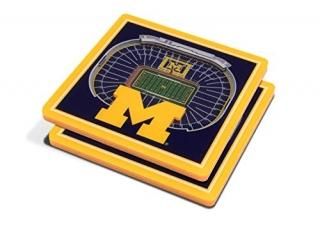 YouTheFan NCAA Michigan Wolverines 3D StadiumViews Coasters  4 x 4