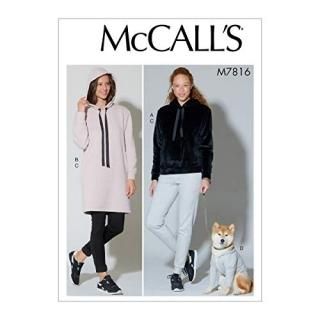 McCall's Patterns McCall's 7816 Coat and Women's Hoodie Pants and Dress Sewing P