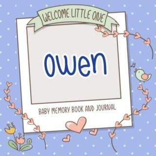 Welcome Little One - Owen - Baby Memory Book and Journal Personalized baby book 