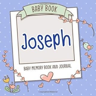 Baby Book Joseph - Baby Memory Book and Journal Personalized Newborn Gift Album 