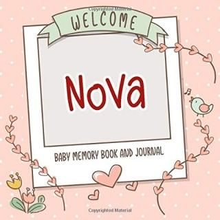 Welcome Nova - Baby Memory Book and Journal Personalized newborn gift and album 
