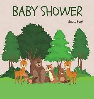 Woodland Baby Shower Guest Book Hardcover Baby shower guest book celebrations de