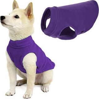 Gooby Stretch Fleece Dog Vest - Violet Medium - Pullover Fleece Dog Sweater - Wa