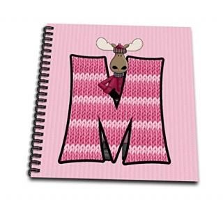 3dRose db_62866_1 M is for Moose in Pink for Girls Baby and Kids Monogram M in A