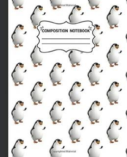Composition Notebook Awesome Penguin Pattern College Ruled Lined Journal Noteboo