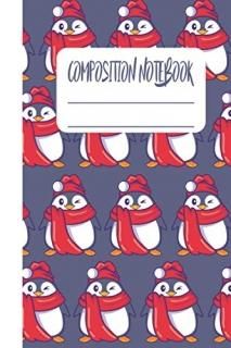 Composition NoteBook  Cute Penguin Pattern  Christmas Journal 6 x 9 inch 110 Pag