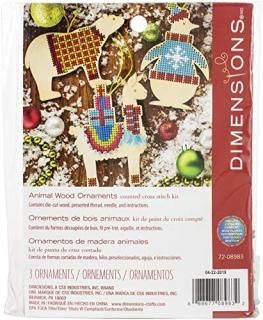 Dimensions Counted Cross Stitch Animal Christmas Sweater Ornament Craft Kit 3 Pc