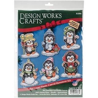 Design Works Counted Cross Stitch Kit 3.5X3.5 Set of 6-Penguins On Ice