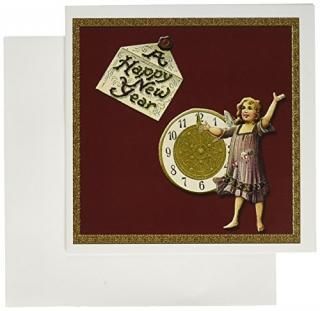 BLNơǯǥ??A Happy New Year Little Girl With AɥåPointing To Midnight?