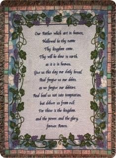 Manual Inspirational Collection 50 x 60-Inch Tapestry Throw with Verse The Lord'