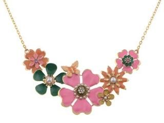 Alilang Mujeres tono Dorado falso Perla Floral rosa ޥ顼 esmalte Flor ӥ֥顼