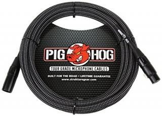 Pig Hog PHM20BKW High Performance Black & White Woven XLR Microphone Cable 20 fe