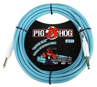 Pig Hog PCH20DB 1/4 to 1/4 Daphne Blue Instrument Cable 20 feet by PigHog