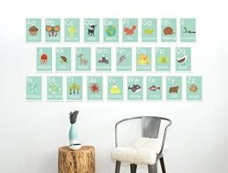 English Alphabet 5x7 Wall Cards Our World Nature Themed Kid's Wall Art Nursery D