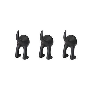 Black - Ikea Set of 3 Dog Tail Hooks Hat Coat Key Wall Mounted Hanger Black