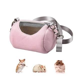Wontee Dwarf Hamster Carrier Bag Portable Cylinder Warm Outdoor Bag with Adjusta